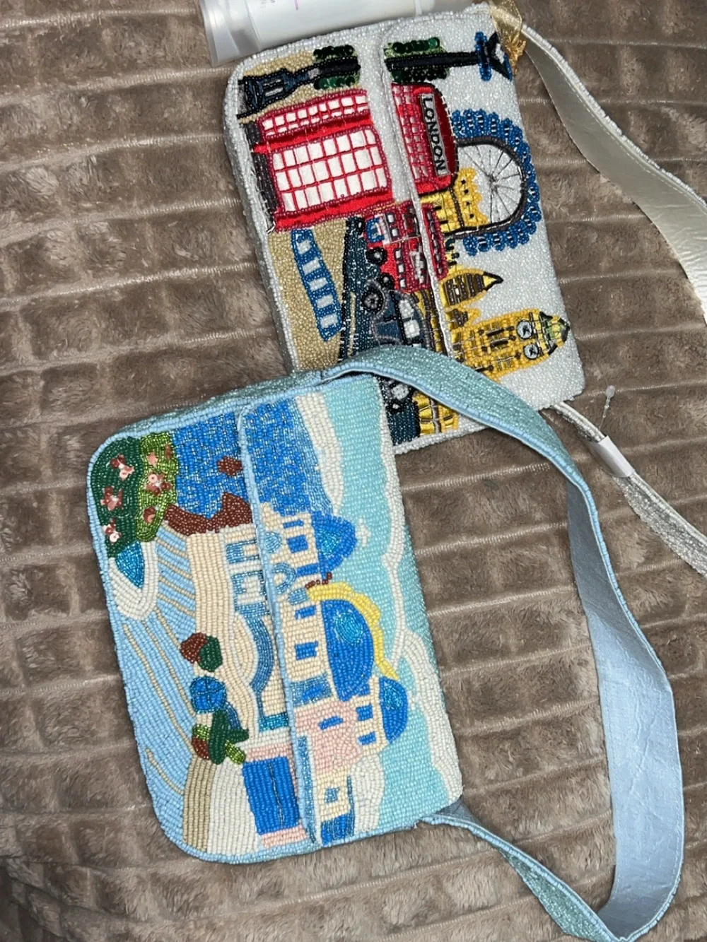 NWT Beaded- From India to you- GREECE/ITALY/SPAIN scene shoulder bag